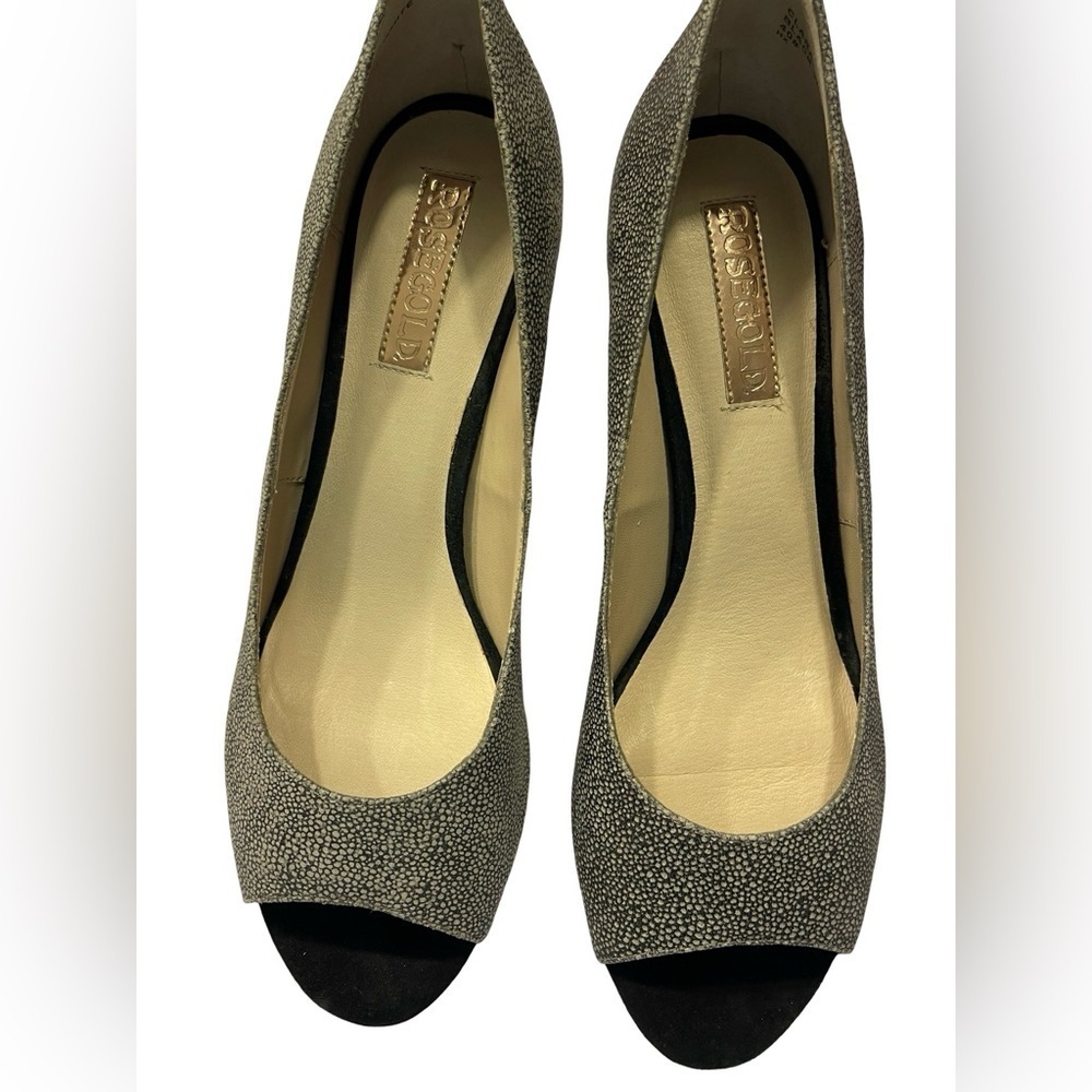 Rosegold Women’s Black/White Clara Heels Size 40 Eu (9.5 Us)